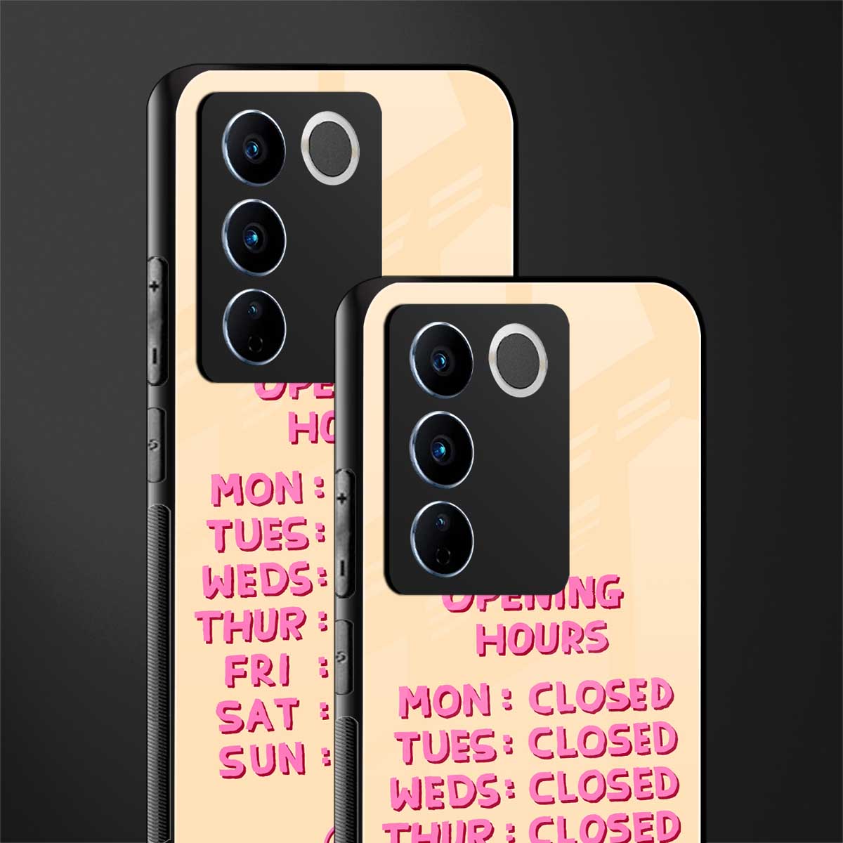 opening hours back phone cover | glass case for vivo v27 pro 5g