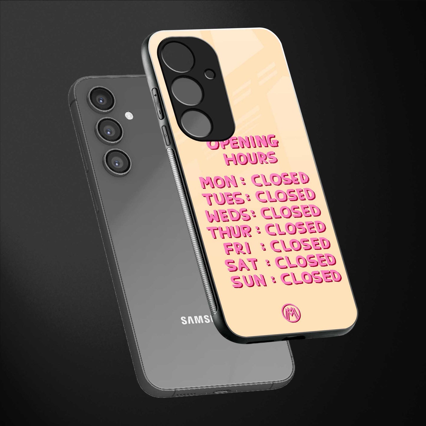 opening hours back phone cover | glass case for samsung galaxy s23 fe 5g