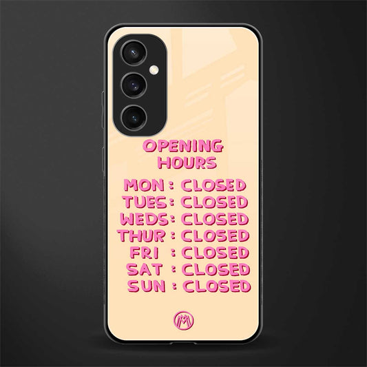 opening hours back phone cover | glass case for samsung galaxy s23 fe 5g