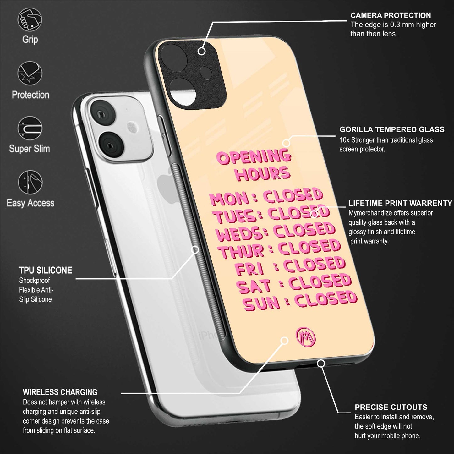 opening hours back phone cover | glass case for vivo y22