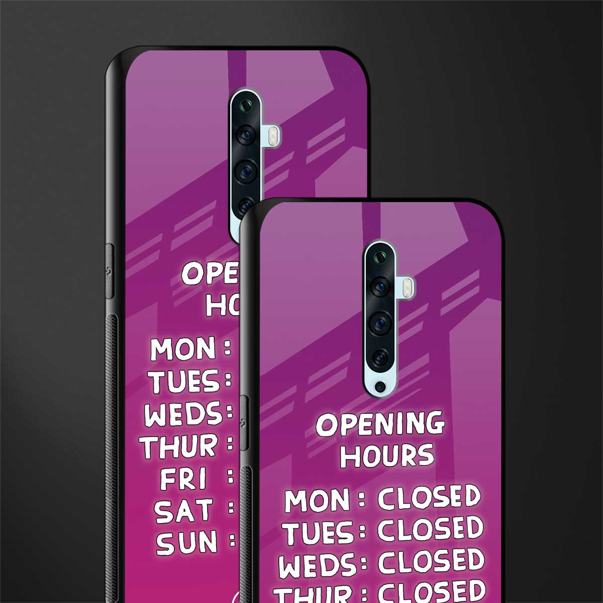 opening hours pink edition glass case for oppo reno 2z image-2