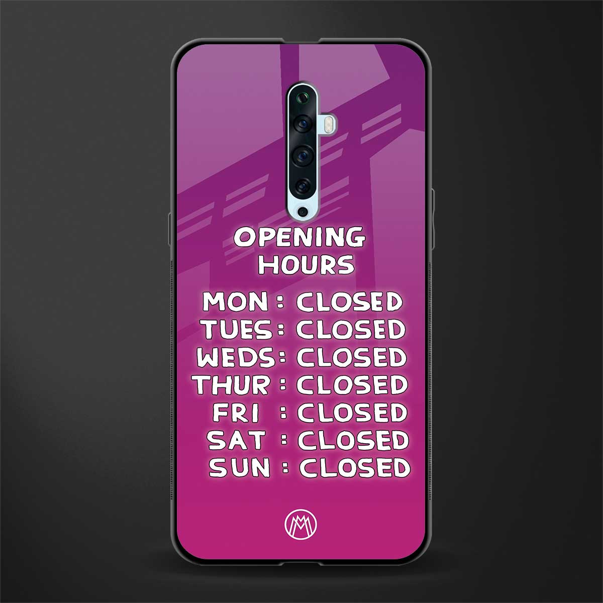 opening hours pink edition glass case for oppo reno 2f image