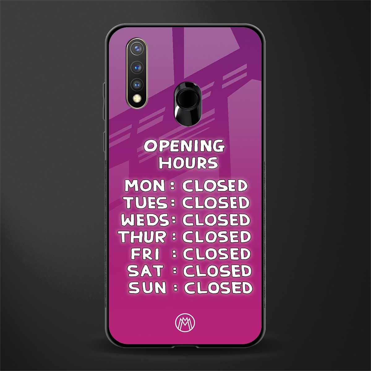 opening hours pink edition glass case for vivo y19 image