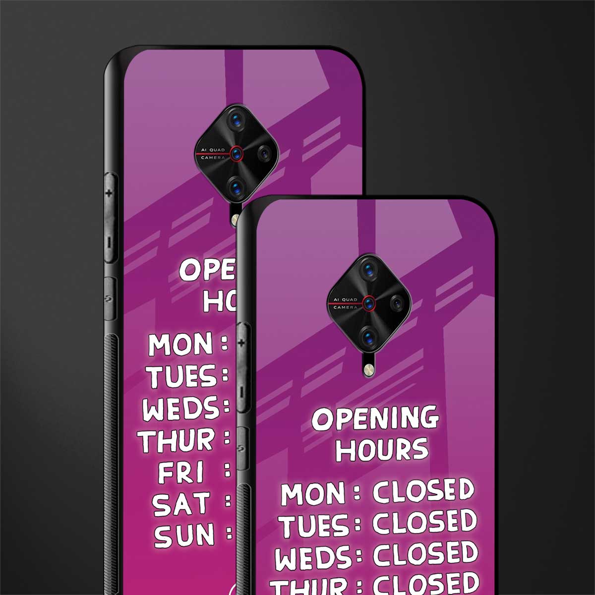 opening hours pink edition glass case for vivo s1 pro image-2