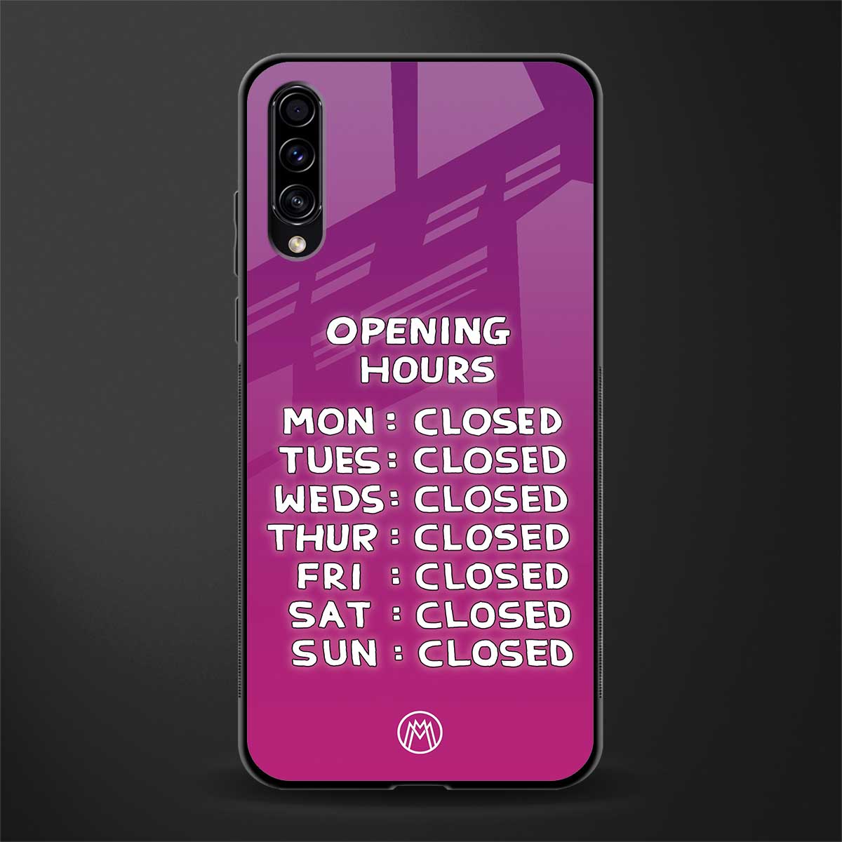 opening hours pink edition glass case for samsung galaxy a50 image