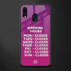 opening hours pink edition glass case for samsung galaxy a20 image
