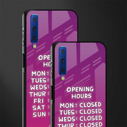 opening hours pink edition glass case for samsung galaxy a7 2018 image-2