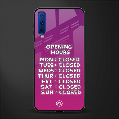 opening hours pink edition glass case for samsung galaxy a7 2018 image