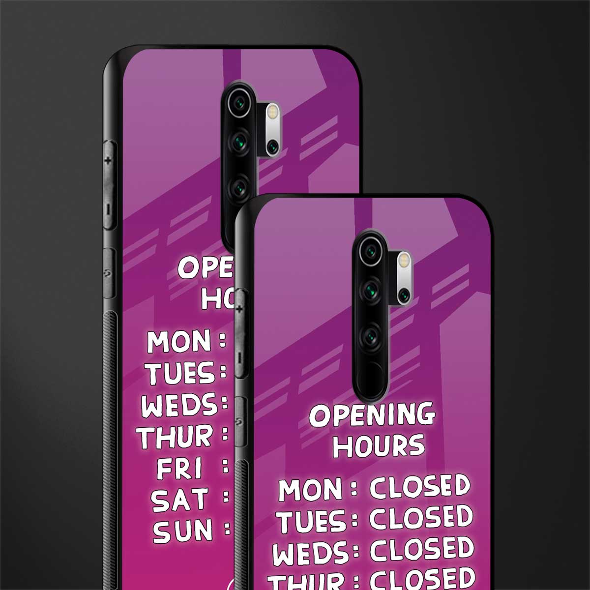 opening hours pink edition glass case for redmi note 8 pro image-2