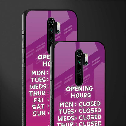 opening hours pink edition glass case for redmi note 8 pro image-2