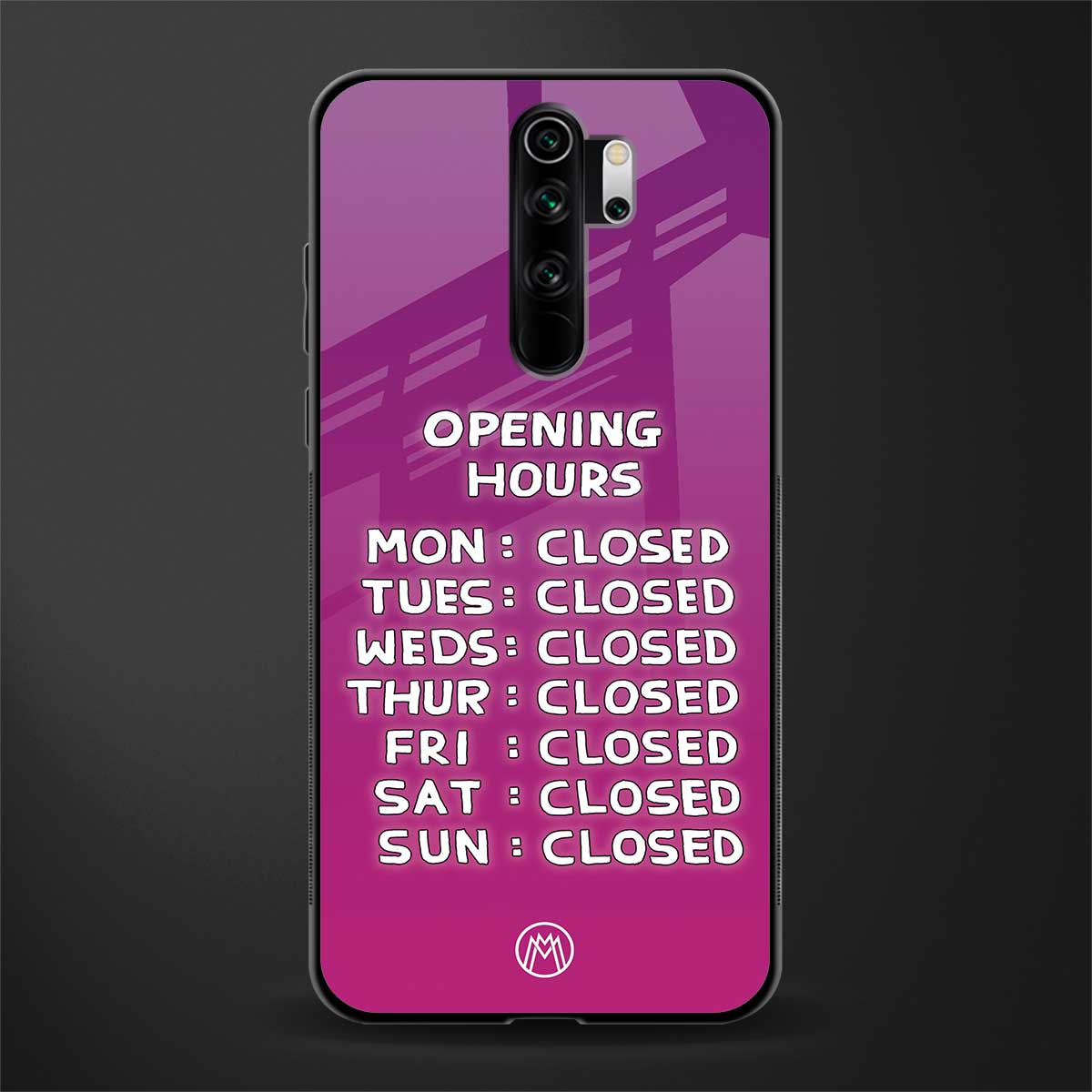 opening hours pink edition glass case for redmi note 8 pro image