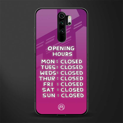 opening hours pink edition glass case for redmi note 8 pro image