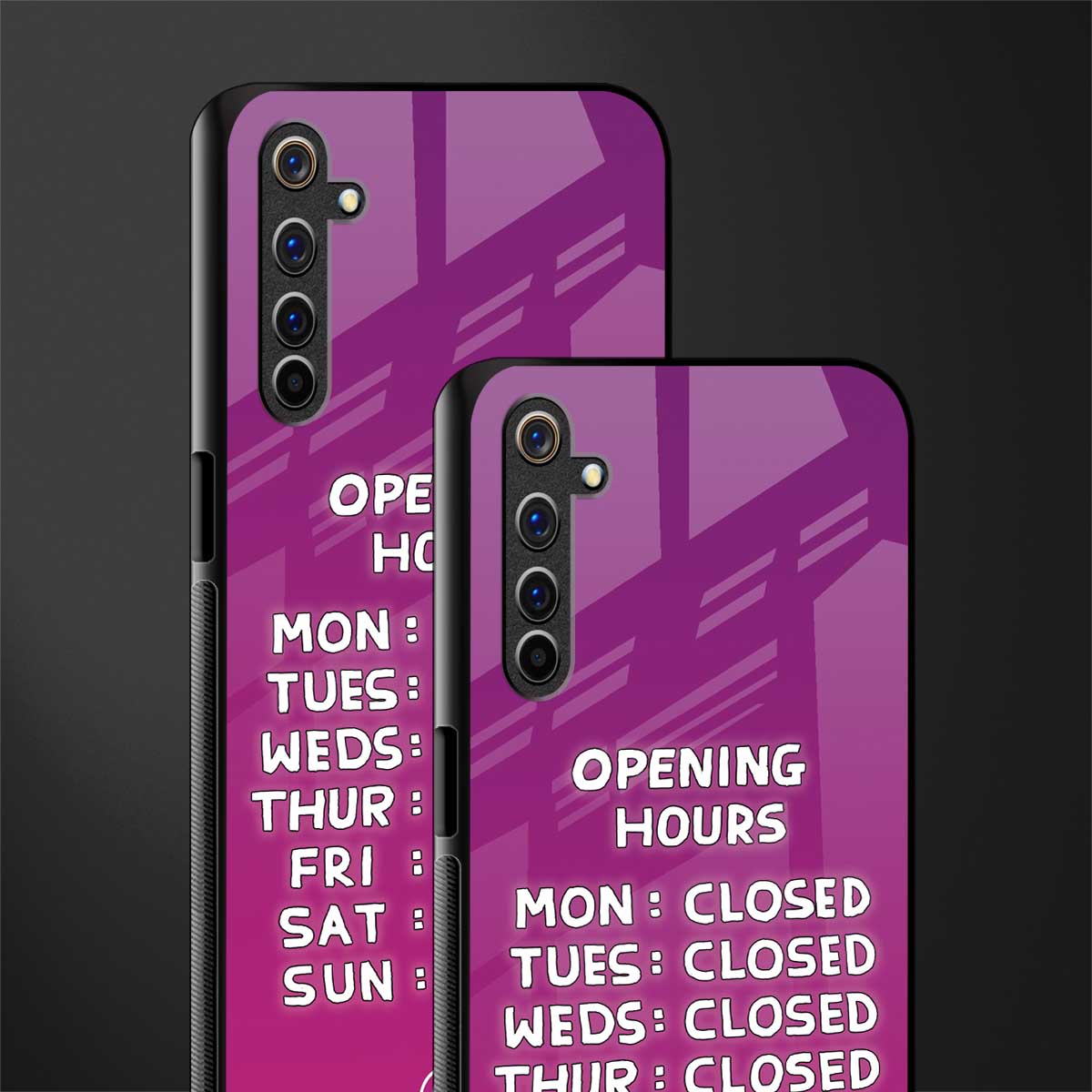 opening hours pink edition glass case for realme 6 pro image-2