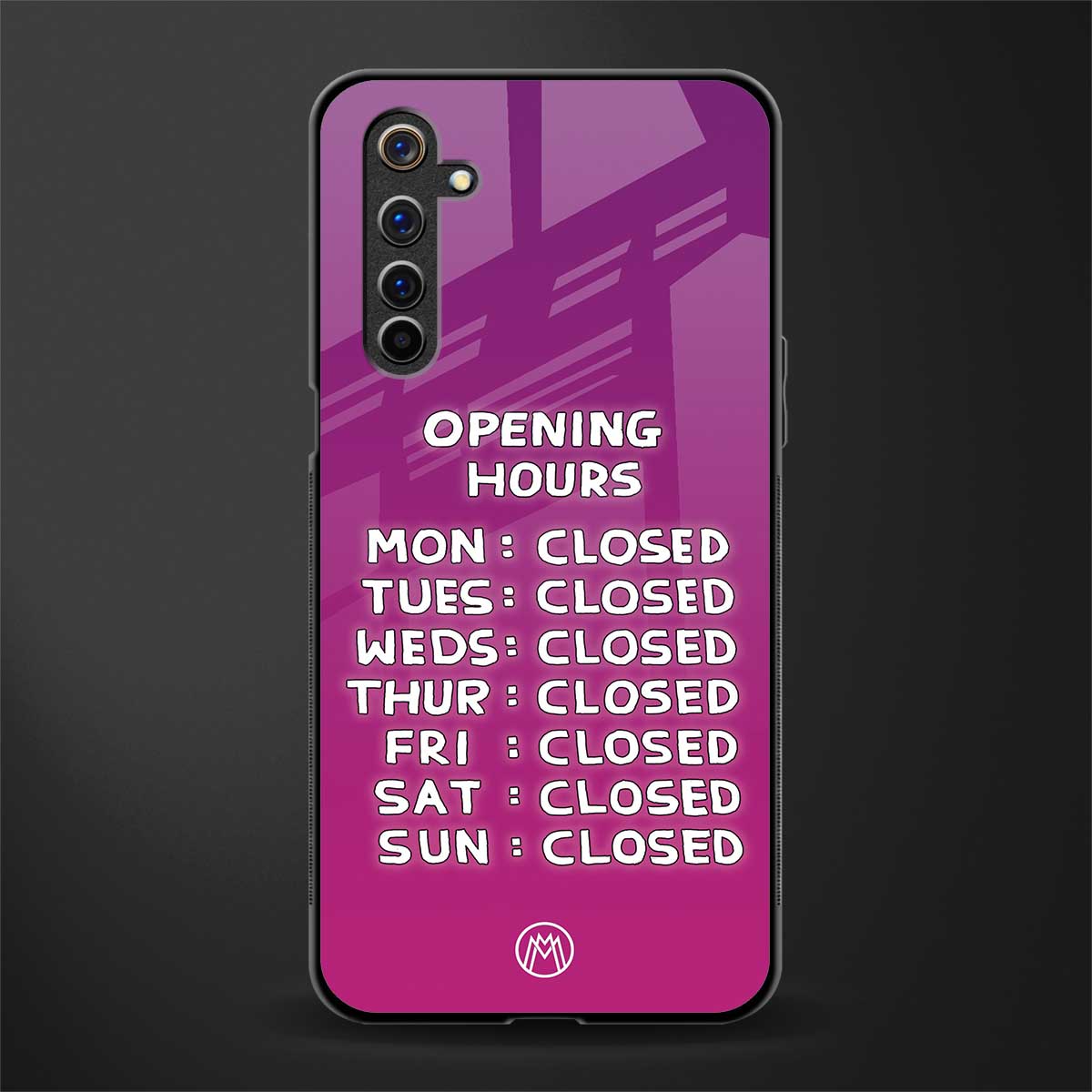 opening hours pink edition glass case for realme 6 pro image
