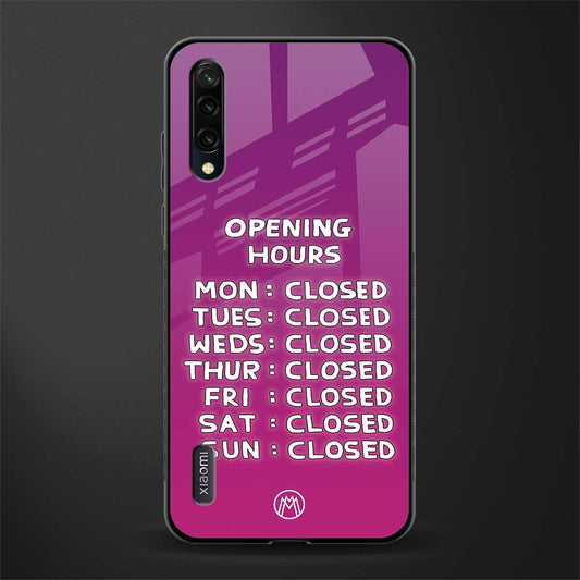 opening hours pink edition glass case for mi a3 redmi a3 image