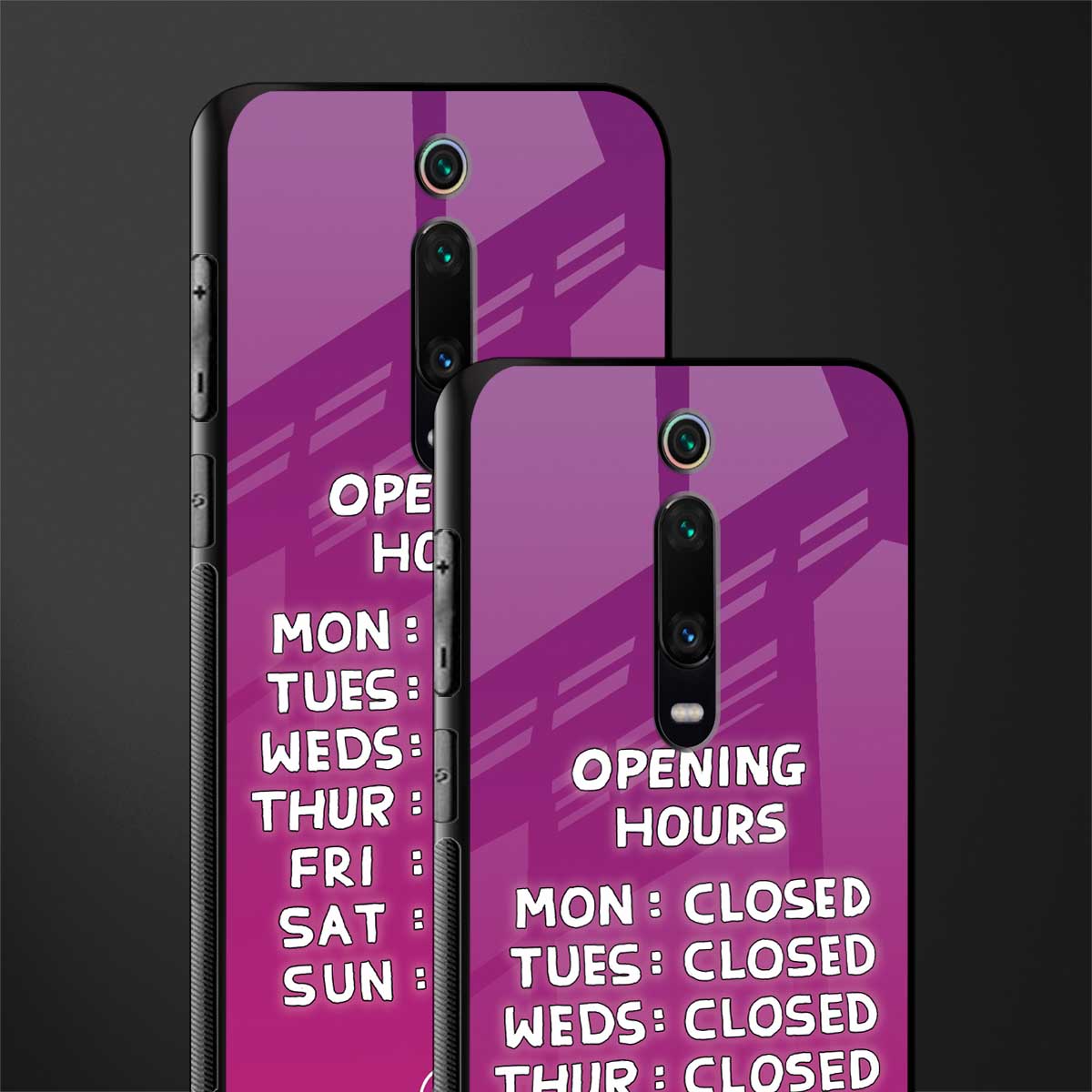 opening hours pink edition glass case for redmi k20 pro image-2