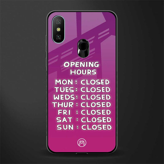 opening hours pink edition glass case for redmi 6 pro image