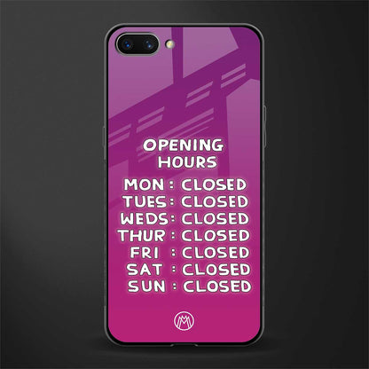 opening hours pink edition glass case for oppo a3s image