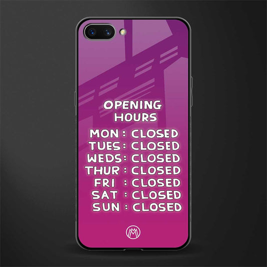 opening hours pink edition glass case for oppo a3s image