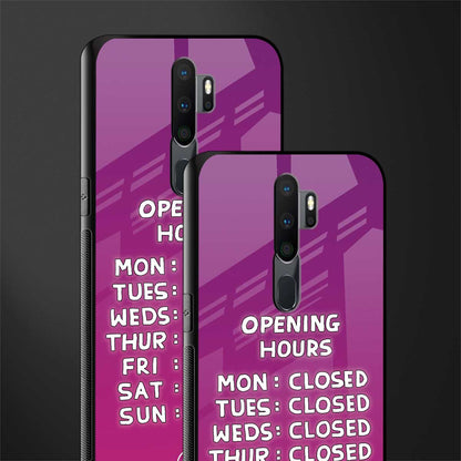 opening hours pink edition glass case for oppo a9 2020 image-2