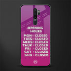 opening hours pink edition glass case for oppo a9 2020 image