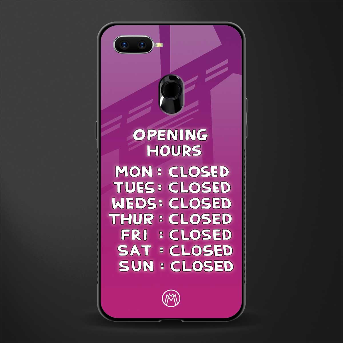 opening hours pink edition glass case for oppo a7 image