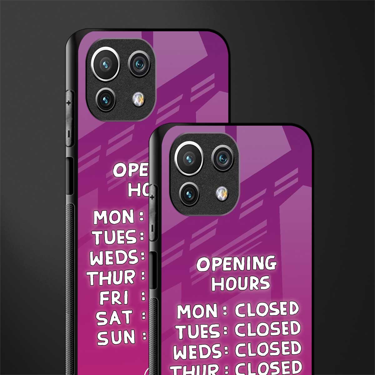 opening hours pink edition glass case for mi 11 lite image-2