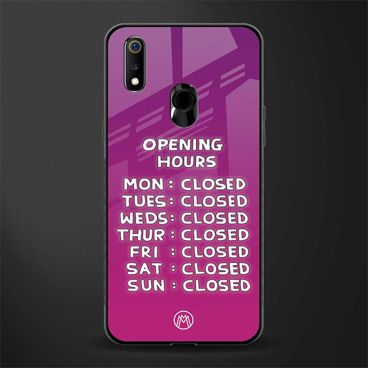 opening hours pink edition glass case for realme 3 pro image