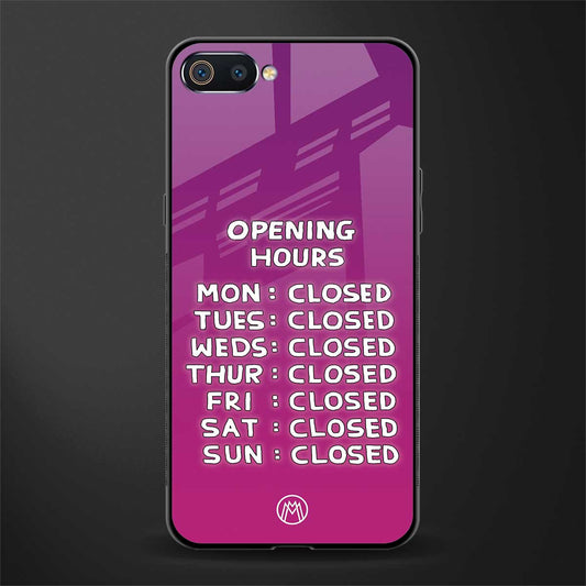 opening hours pink edition glass case for realme c2 image