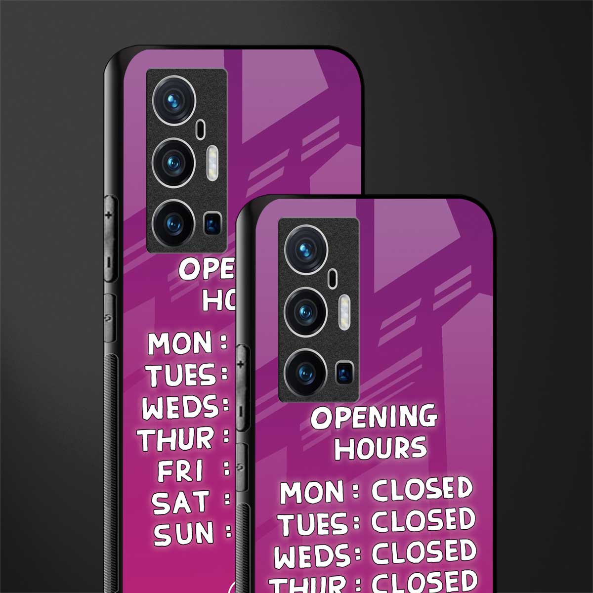opening hours pink edition glass case for vivo x70 pro plus image-2
