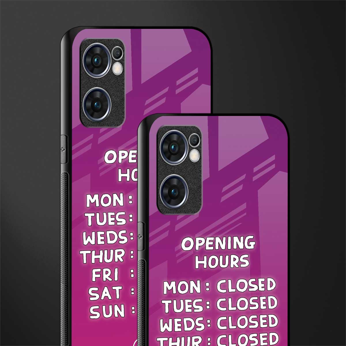 opening hours pink edition glass case for oppo reno7 5g image-2