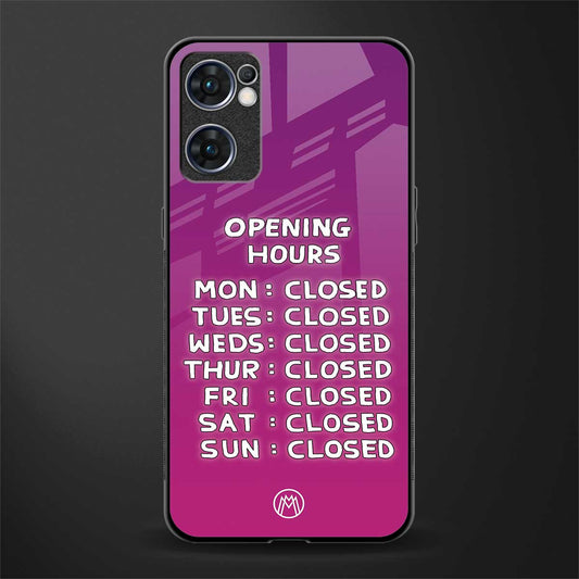 opening hours pink edition glass case for oppo reno7 5g image