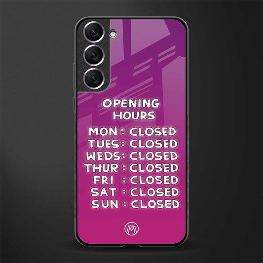 opening hours pink edition glass case for samsung galaxy s21 image