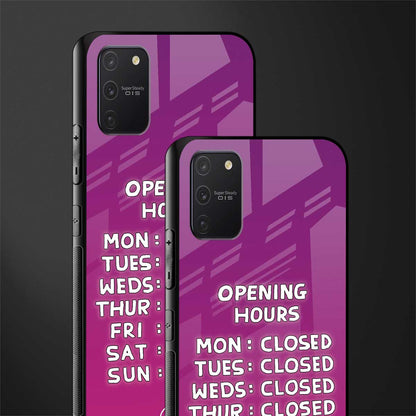opening hours pink edition glass case for samsung galaxy a91 image-2