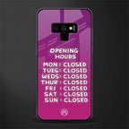 opening hours pink edition glass case for samsung galaxy note 9 image