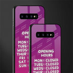 opening hours pink edition glass case for samsung galaxy s10 image-2
