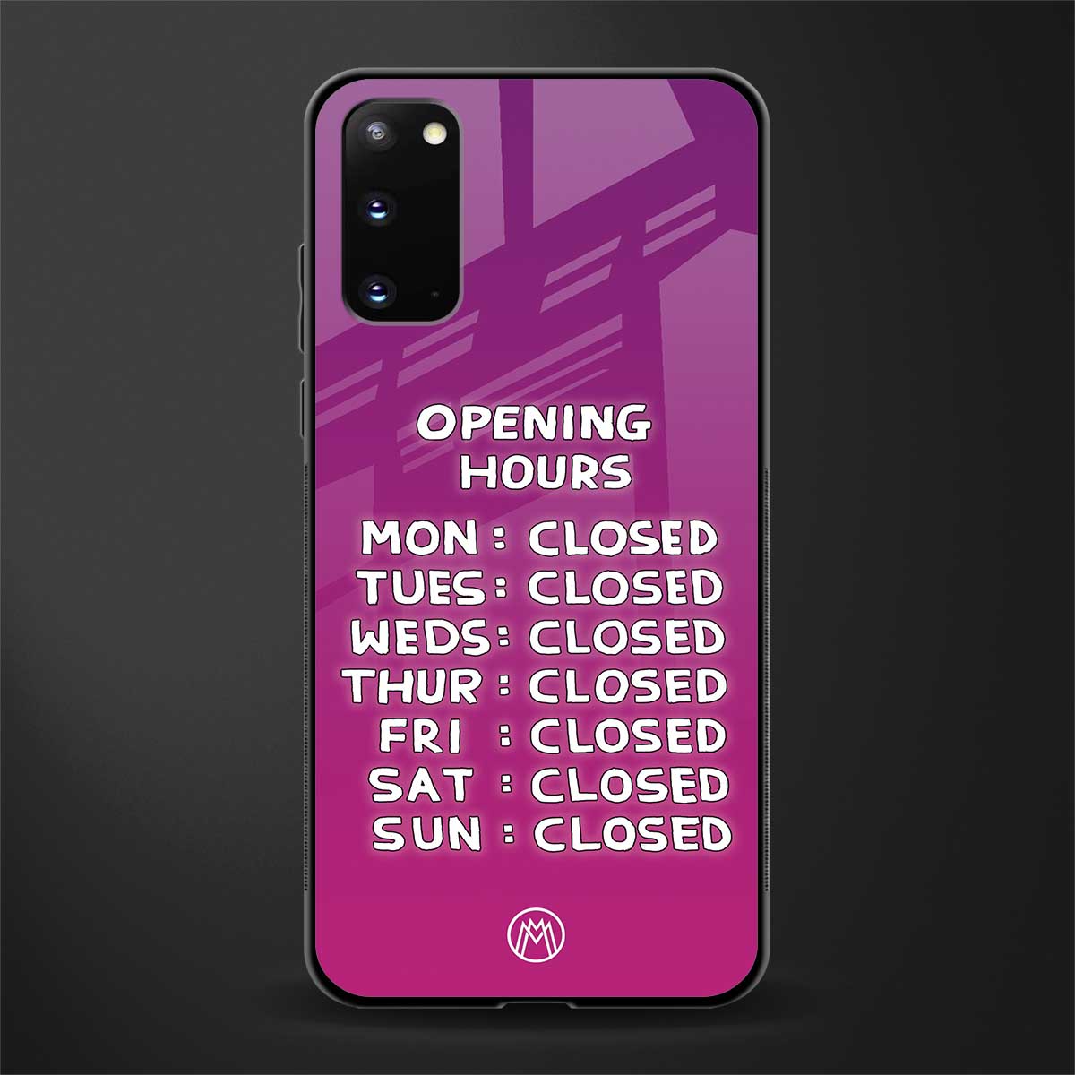 opening hours pink edition glass case for samsung galaxy s20 image