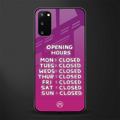 opening hours pink edition glass case for samsung galaxy s20 image