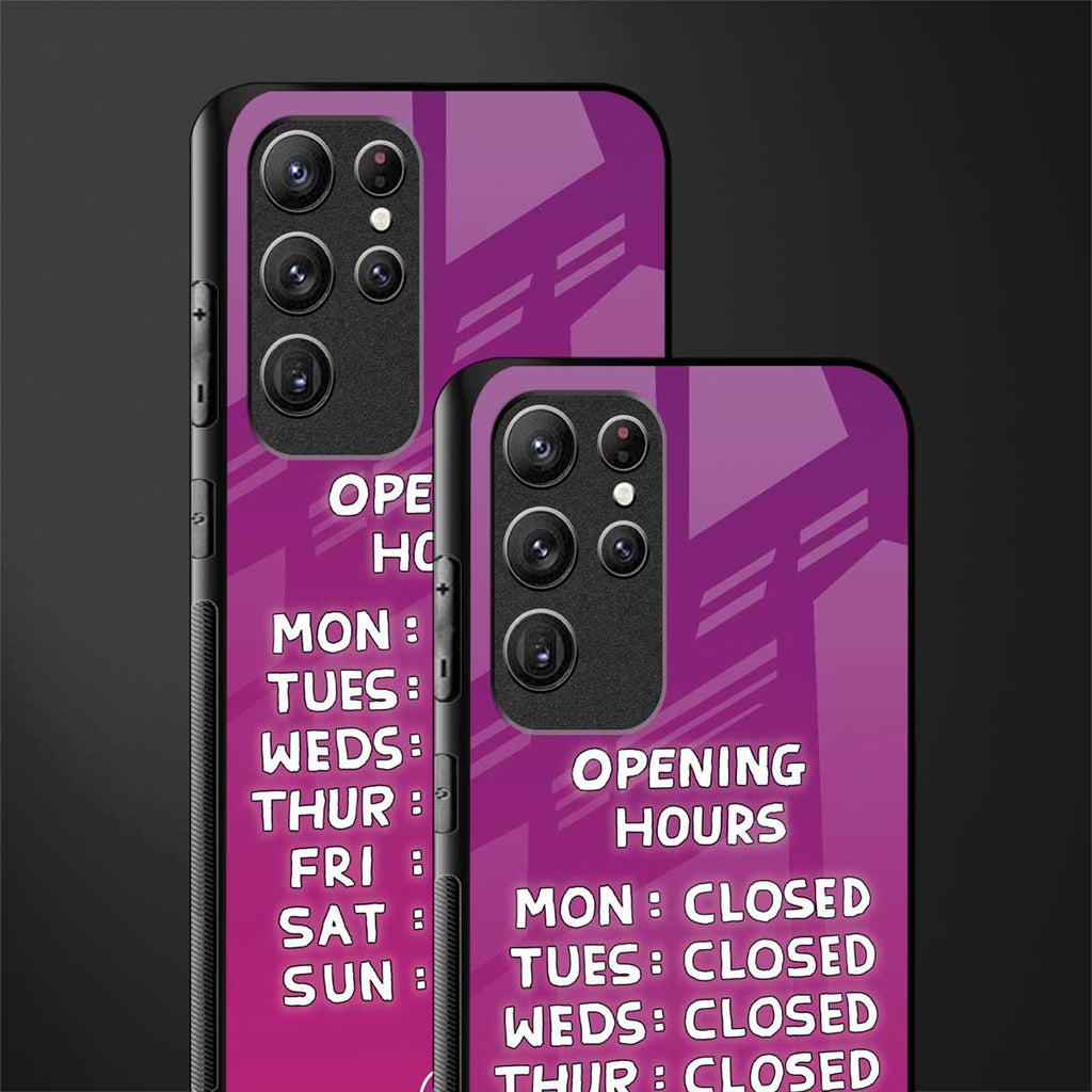 opening hours pink edition glass case for samsung galaxy s22 ultra 5g image-2
