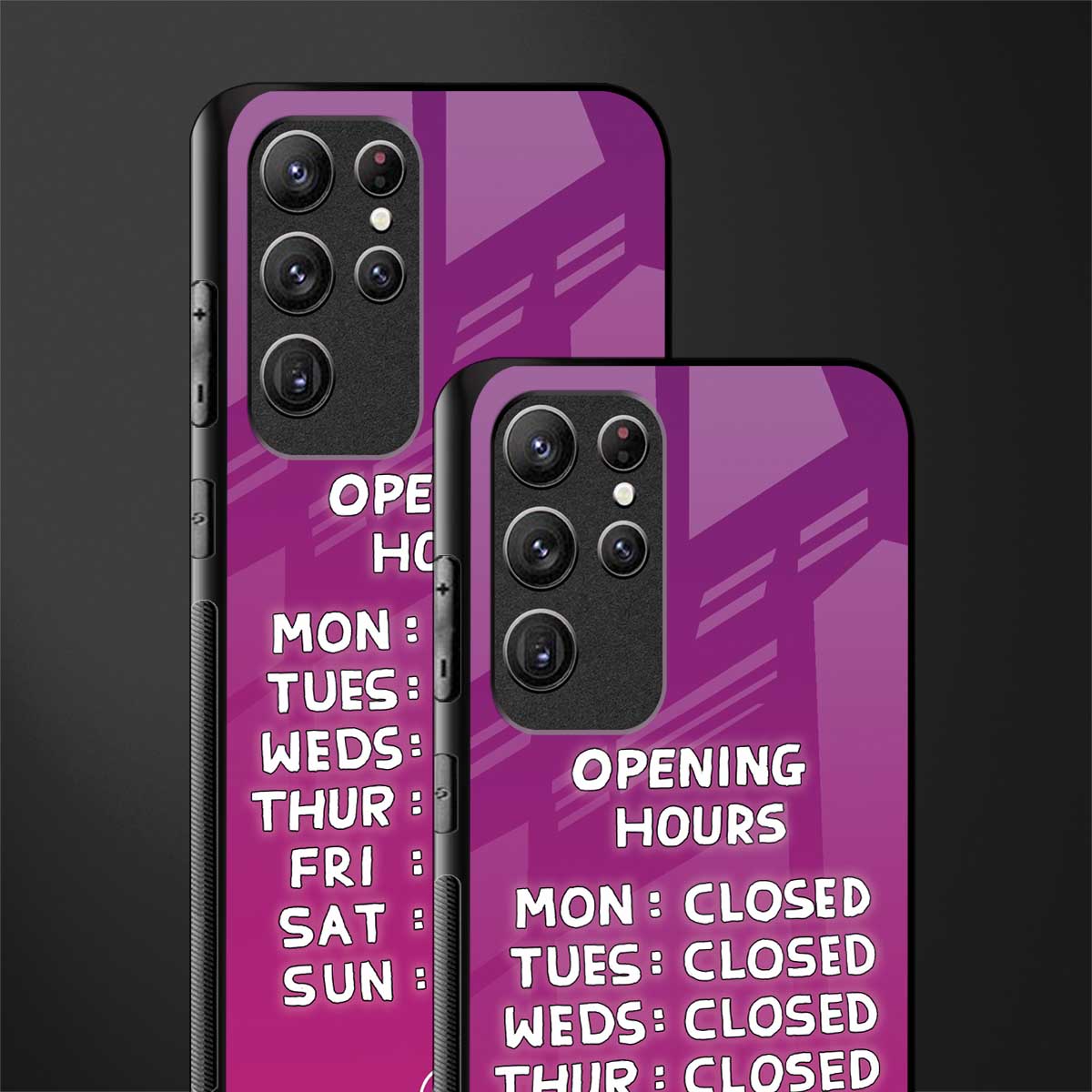 opening hours pink edition glass case for samsung galaxy s22 ultra 5g image-2