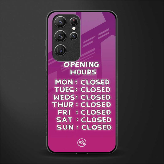 opening hours pink edition glass case for samsung galaxy s22 ultra 5g image