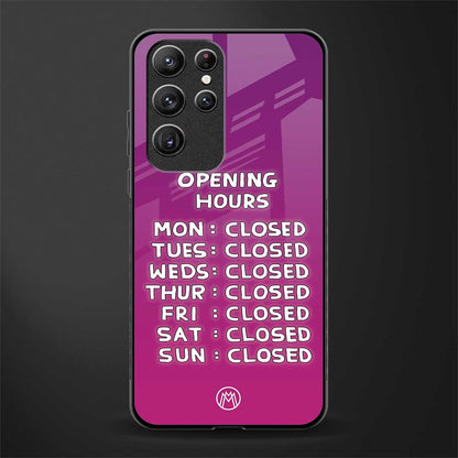 opening hours pink edition glass case for samsung galaxy s21 ultra image