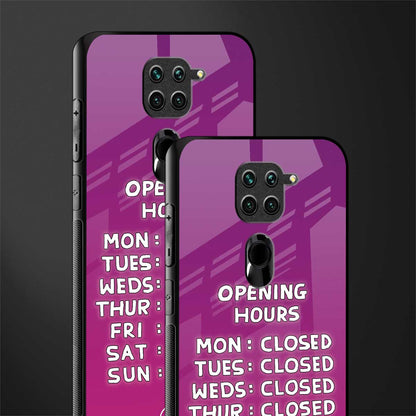 opening hours pink edition glass case for redmi note 9 image-2