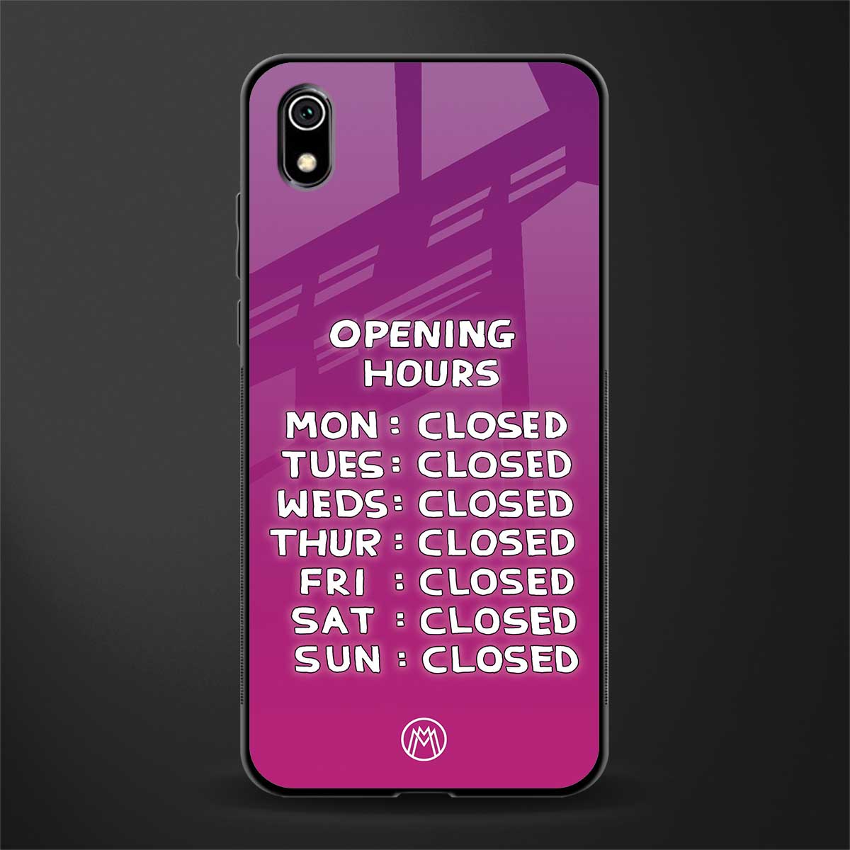 opening hours pink edition glass case for redmi 7a image
