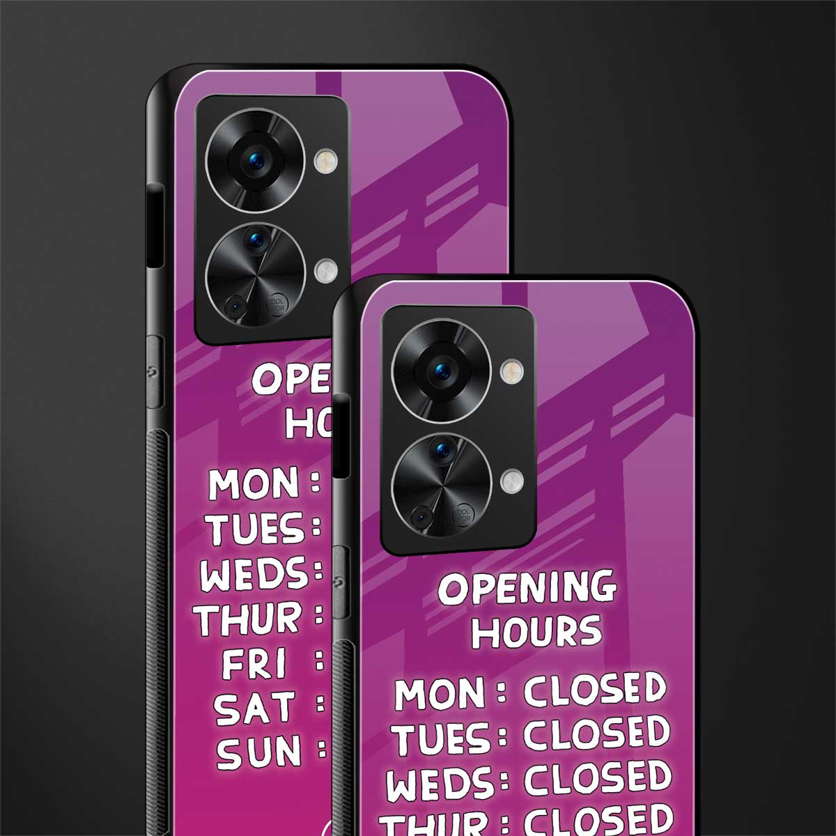opening hours pink edition glass case for phone case | glass case for oneplus nord 2t 5g