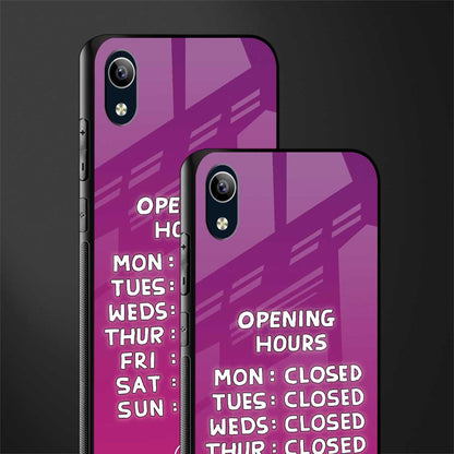 opening hours pink edition glass case for vivo y1s without fingerprint image-2