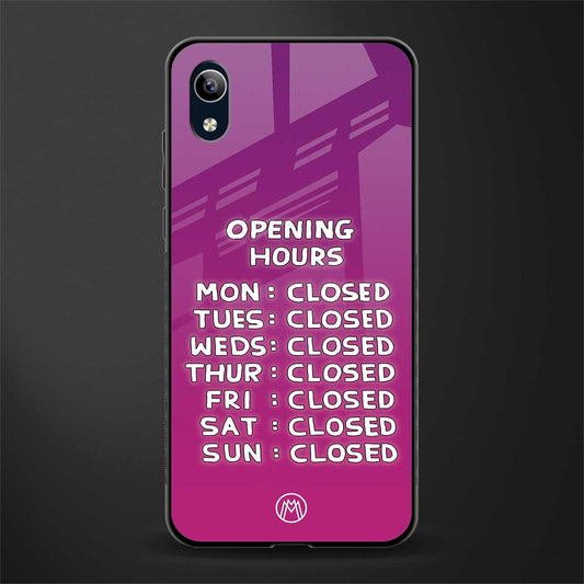 opening hours pink edition glass case for vivo y1s without fingerprint image