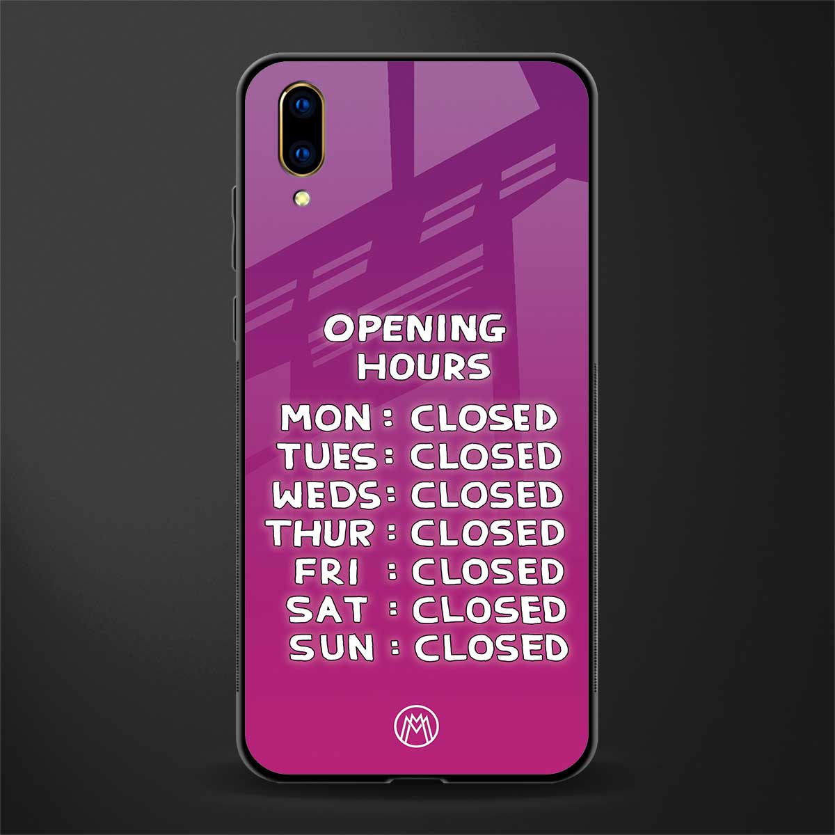 opening hours pink edition glass case for vivo v11 pro image