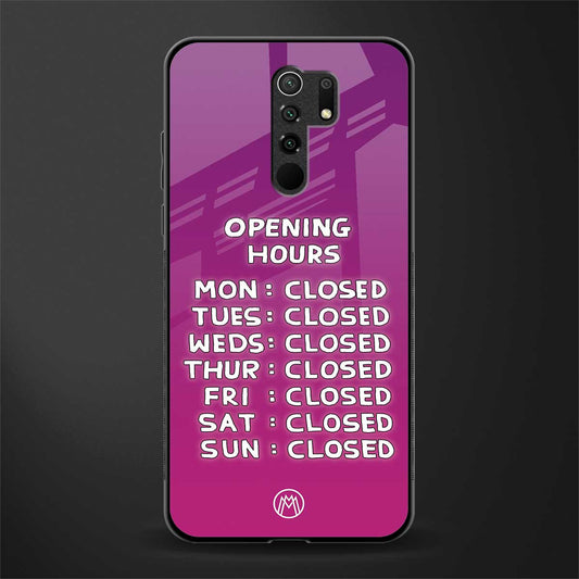 opening hours pink edition glass case for redmi 9 prime image
