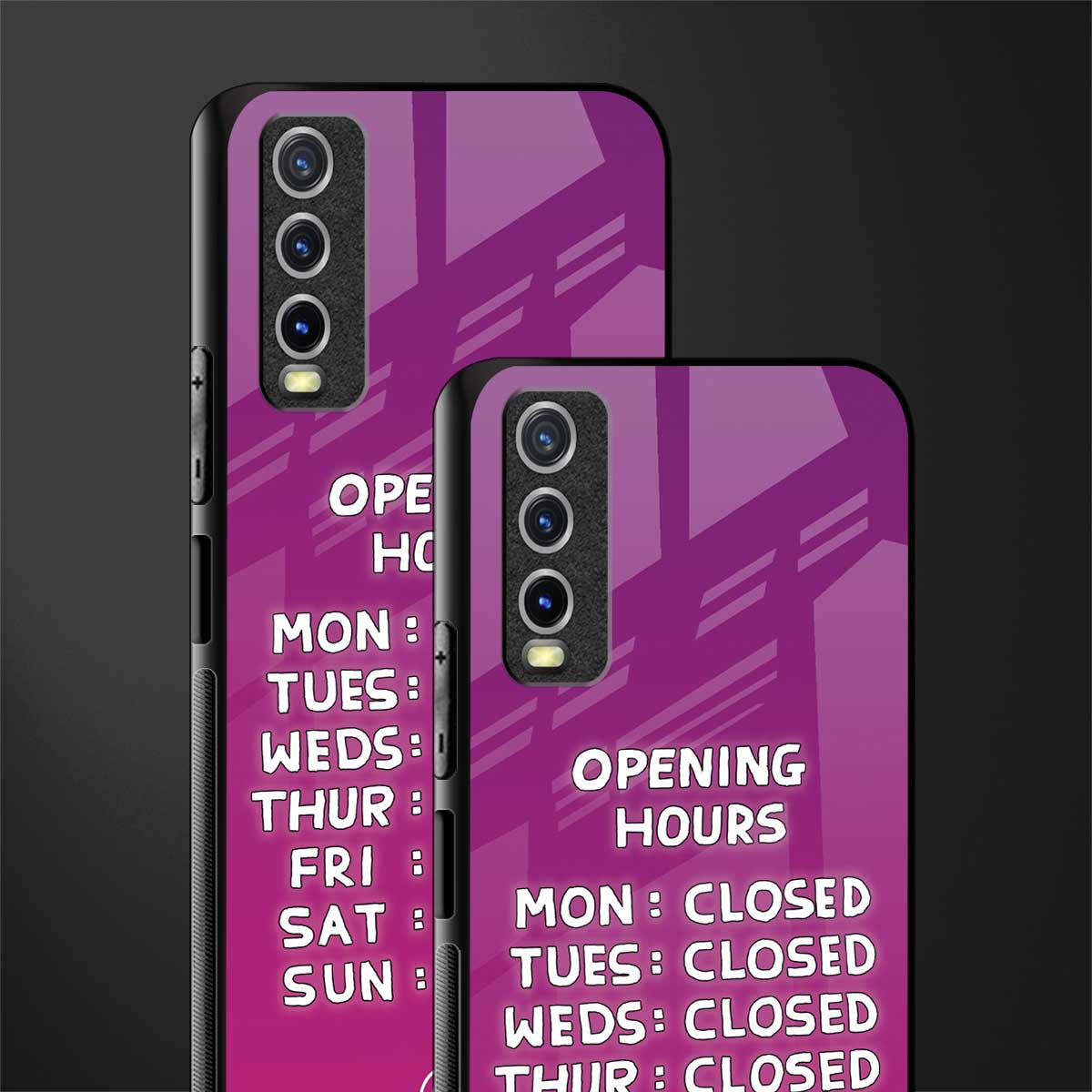 opening hours pink edition glass case for vivo y12s image-2